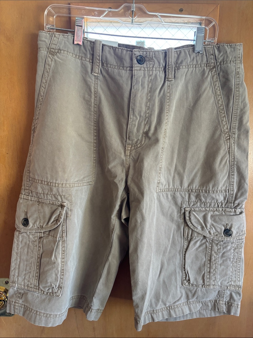 Calvin Klein Men's Khaki Cargo Shorts - Tan Utility Style
